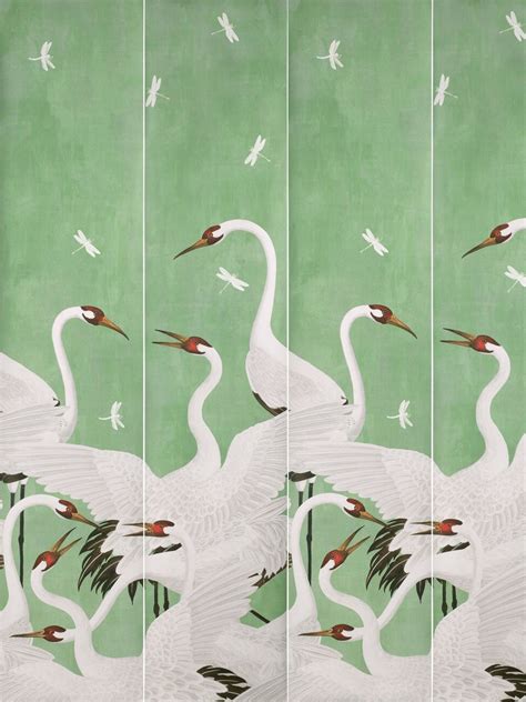 gucci heron printed wallpaper green|Gucci green heron wallpaper.